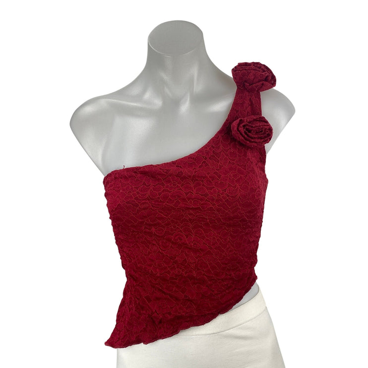 Princess Polly Pillai One Shoulder Floral Lace Sleeveless Asymmetric Tank Top 2