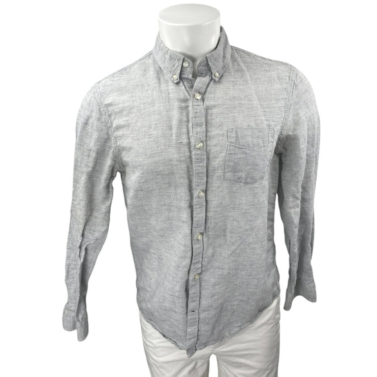 Lucky Brand Men's Gray Classic Fit Long Sleeve Button Down Shirt Top Size M