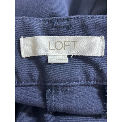 Loft Peyton Women's Blue High Rise Pleated Wide Leg Trousers Dress Pants Sz 12P
