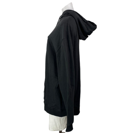 Lesugiatelier Women Black Oversized Relaxed Hoodie Hooded Sweatshirt Top Size OS
