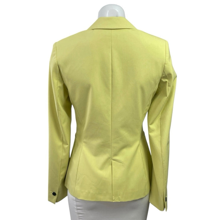 Zara Women's Yellow Long Sleeve Peak Lapel One Button Blazer Coat Jacket Size 2