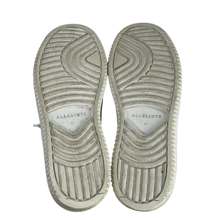 AllSaints Vix Women's White Leather Lace Up Low Top Casual Sneakers Shoes Size 7