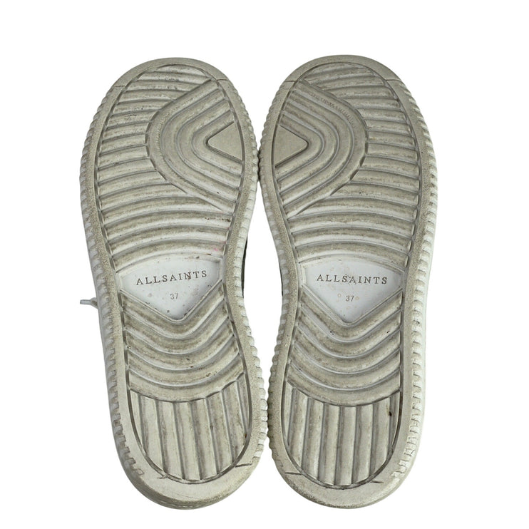 AllSaints Vix Women's White Leather Lace Up Low Top Casual Sneakers Shoes Size 7