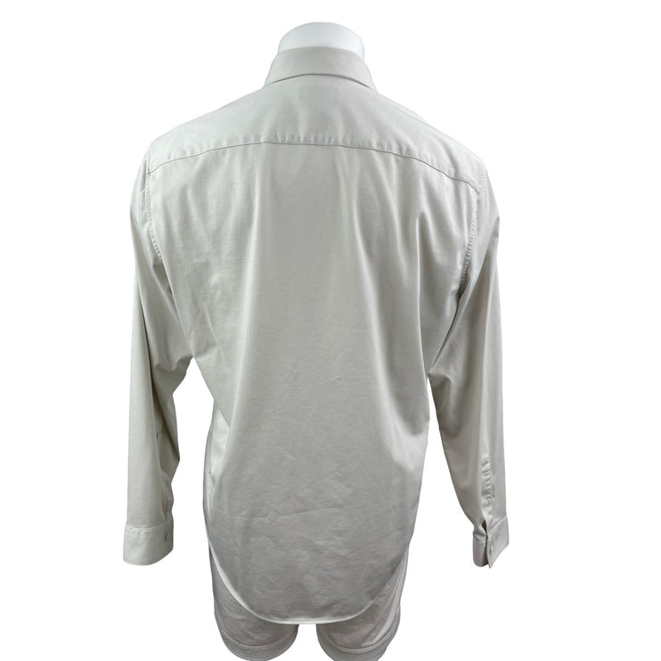 Theory Sylvain Men's Gray Long Sleeve Knit Casual Button Down Shirt Top Size XL