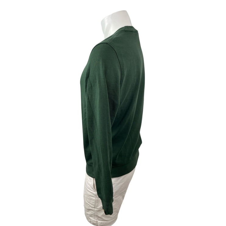 Rare Rabbit Chara Mens Green Crew Neck Long Sleeve Slim Sweatshirt Sweater Top M