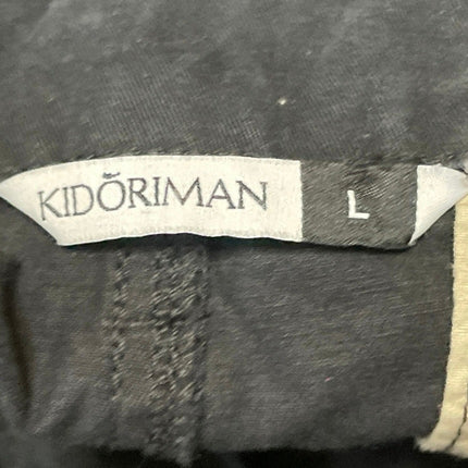 Kidoriman Womens Black High Waist Wide Leg Baggy Cargo Denim Jeans Pants Size L