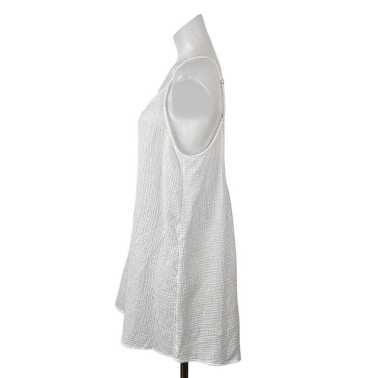 Shade & Shore Women's White Sleeveless Open Back Cami Tank Mini Dress Size M