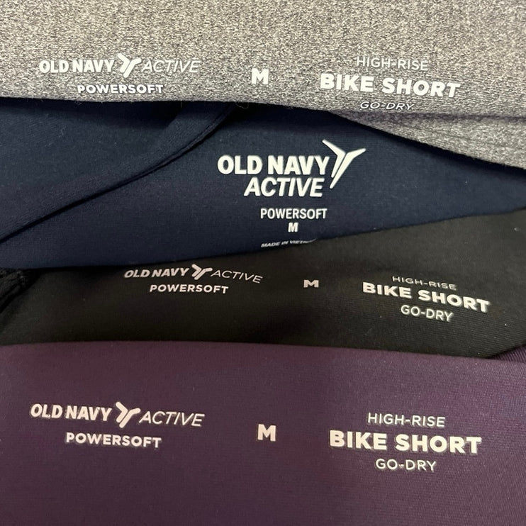 Old Navy Active Powersoft Go-Dry High Rise Athletic Bike Shorts Lot of 4 Size M