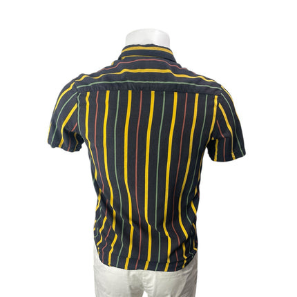 Denim & Flower Ricky Singh Men Multicolor Striped Short Sleeve Button Up Shirt S