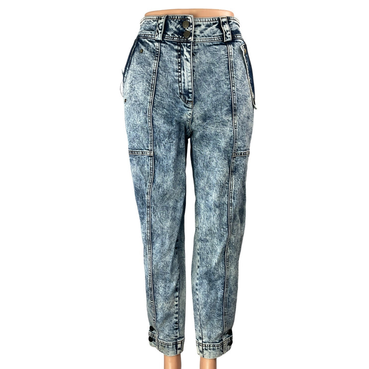 Ulla Johnson Blue Acid Wash High Rise Tapered Boyfriend Denim Jeans Pants Size 2