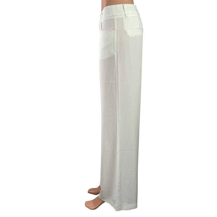NEW Perfect Corset Women's White High Rise Wide Leg Straight Trousers Pants S