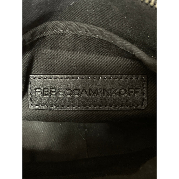 Rebecca Minkoff Darren Black Pebbled Leather Zip Purse Handbag Crossbody Bag OS