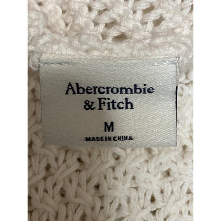 Abercrombie & Fitch Macrame Womens White Crochet Knit Sleeveless Crop Tank Top M