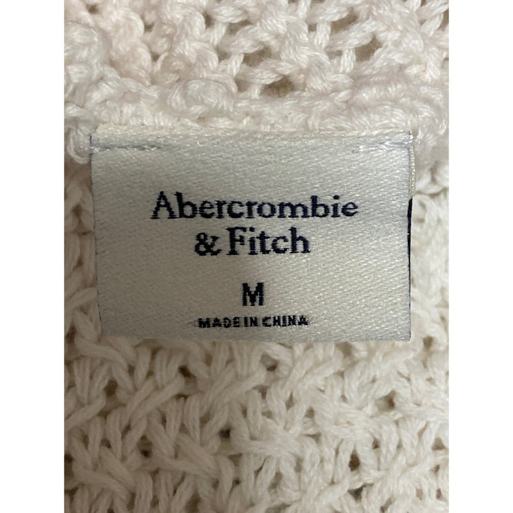 Abercrombie & Fitch Macrame Womens White Crochet Knit Sleeveless Crop Tank Top M
