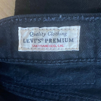 Levi's Wedgie Straight Women's Black High Rise Relaxed Ankle Denim Jeans Size 28