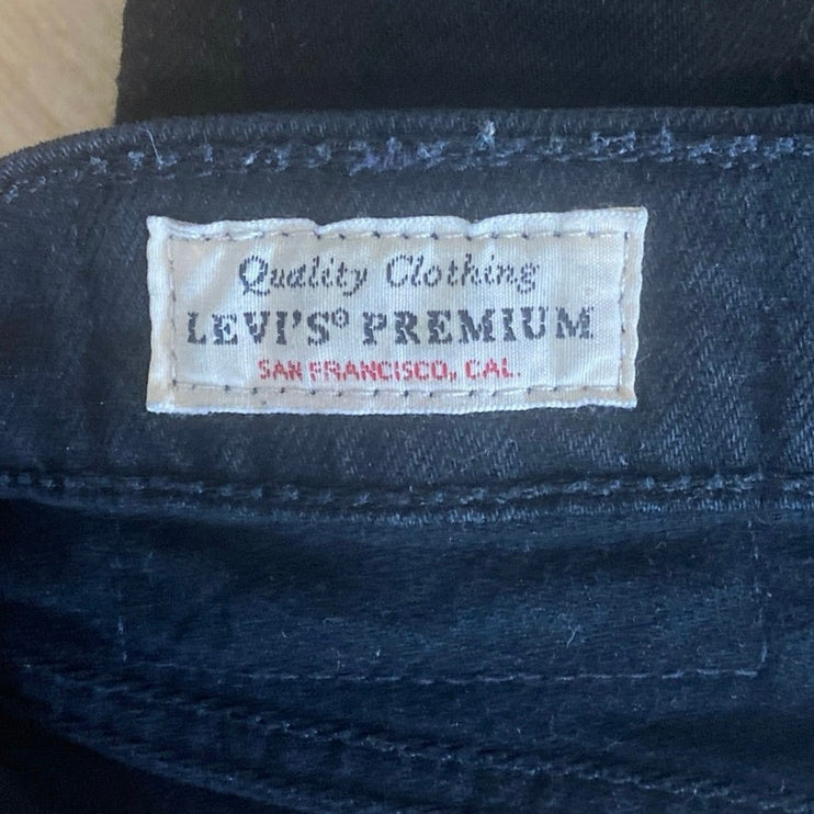 Levi's Wedgie Straight Women's Black High Rise Relaxed Ankle Denim Jeans Size 28