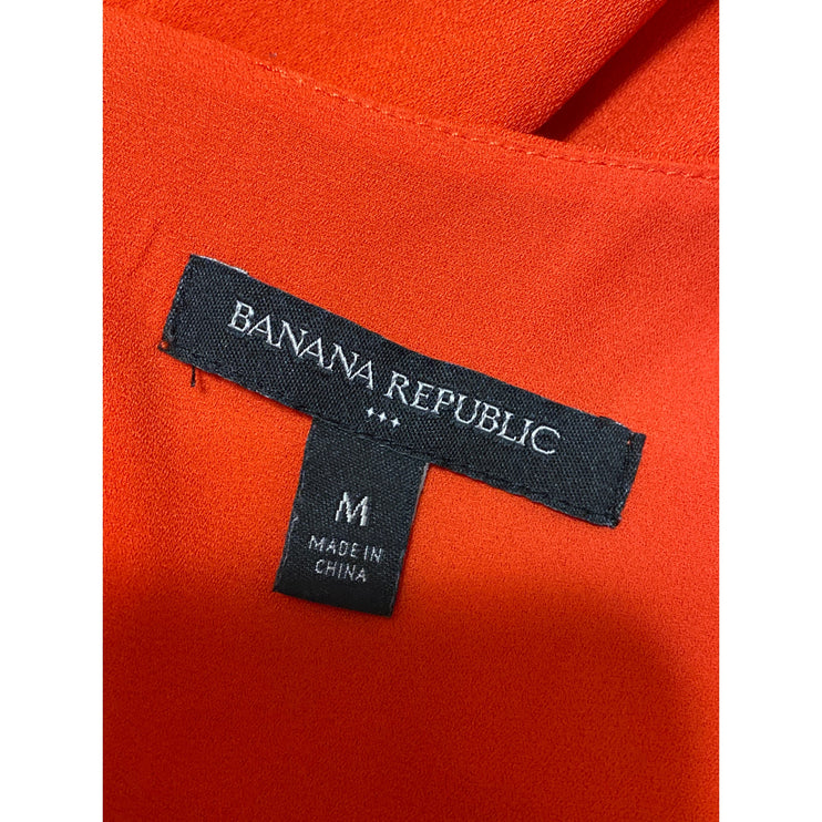 Banana Republic Women's Red Sleeveless Pleated Ruffle Tank Blouse Top Size M