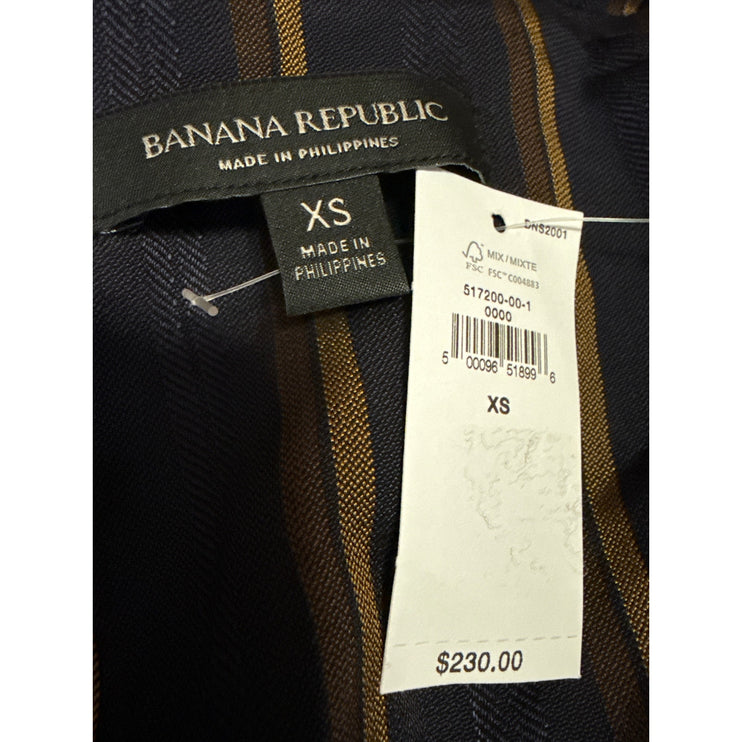 NEW Banana Republic Spencer Purple Striped Belted Long Sleeve Blazer Jacket XS