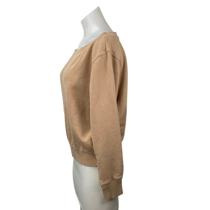 Spiritual Gangster Beige Tan Boat Neck Long Sleeve Sweatshirt Sweater Top Size S