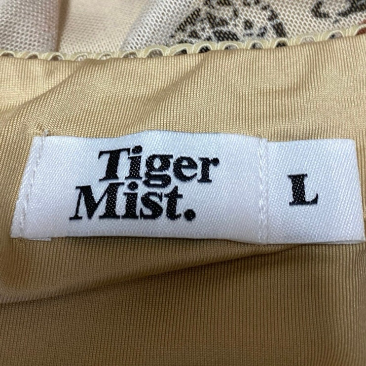Tiger Mist Feyra Beige Low Waist Graphic Print Butterfly A Line Mini Skirt Sz L