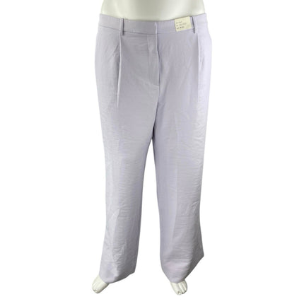 NEW Abercrombie & Fitch Lilac Purple High Rise Wide Leg Trousers Pants Size 36