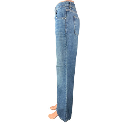 Free People We The Free Women's Blue High Rise Flare Bell Bottom Denim Jeans 28