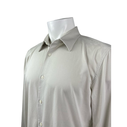 Theory Sylvain Men's Gray Long Sleeve Knit Casual Button Down Shirt Top Size XL