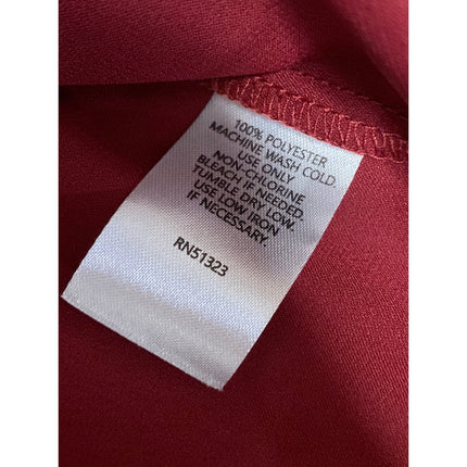 Halogen Women's Red Silk Satin Sleeveless Mock V Neck Tank Blouse Top Size XS