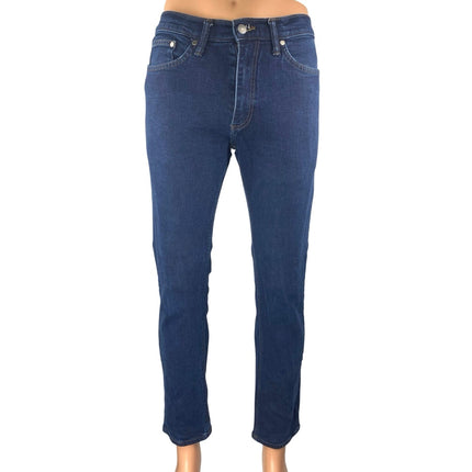 M&S Mark & Spencer Men's Blue Dark Wash Slim Straight Leg Denim Jeans Size 32