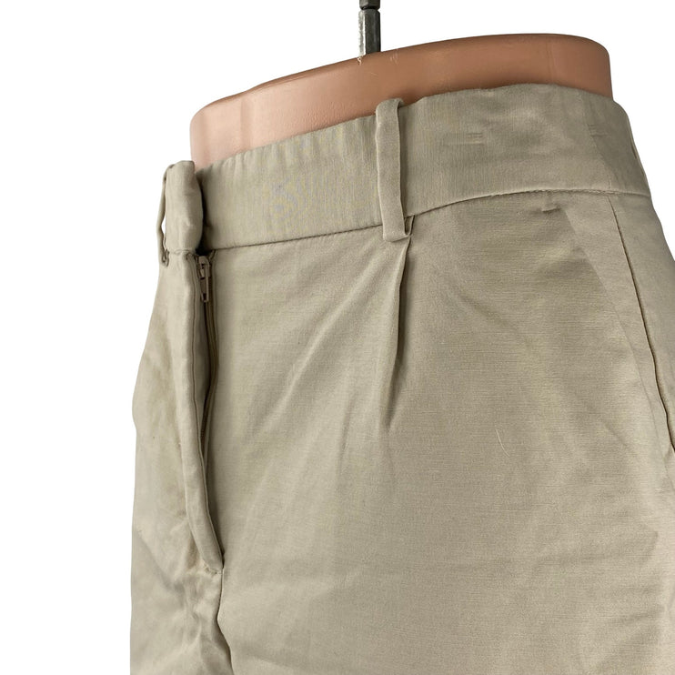 Zara Womens Beige Khaki High Waisted Utility Straight Mini Casual Shorts Size XS