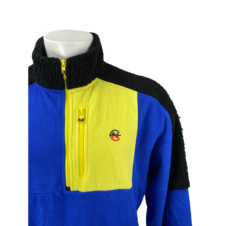 Nautica Competition Sustainably Crafted 1/4 Zip Blue Fleece Sweater Jacket Sz L