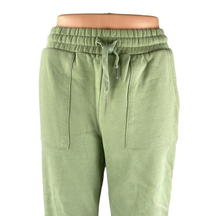 Dam Sel Women's Green Drawstring High Rise Athletic Jogger Sweat Pants Size S