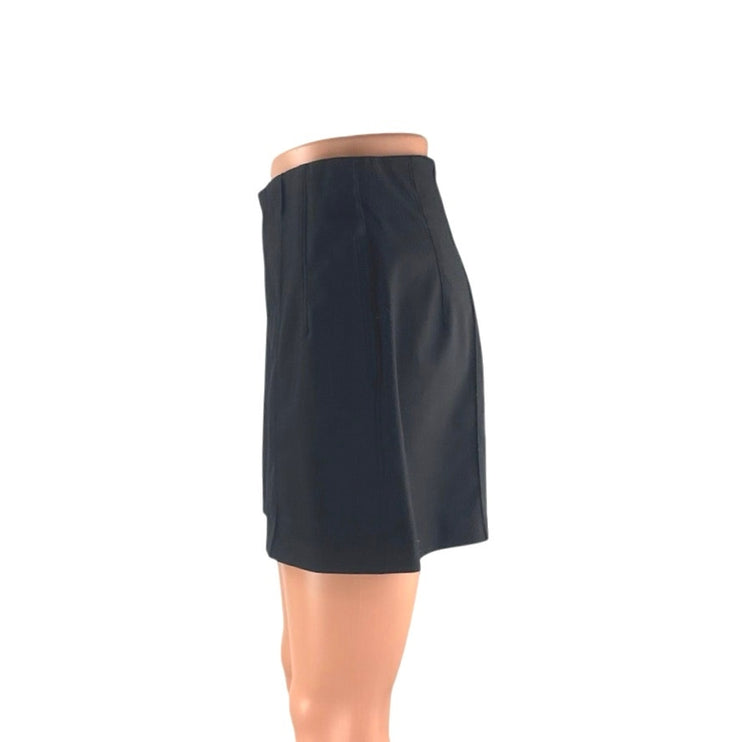 Zara Women's Black High Waisted Pintucked Straight Leg Mini Casual Shorts Size S