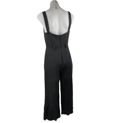 Reformation Womens Black Sleeveless V Neck Cami Tank Wide Leg Jumpsuit Size 4