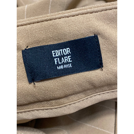 Express Editor Women's Tan Beige Khaki High Rise Flare Trousers Pants Size 6