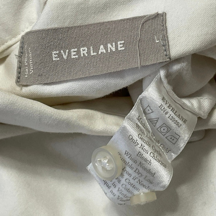 Everlane Men's Cream Long Sleeves Collared Casual Button Down Shirt Top Size L