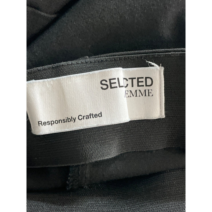 Selected Femme Women's Black High Waisted Flared Bootcut Trousers Pants Size S