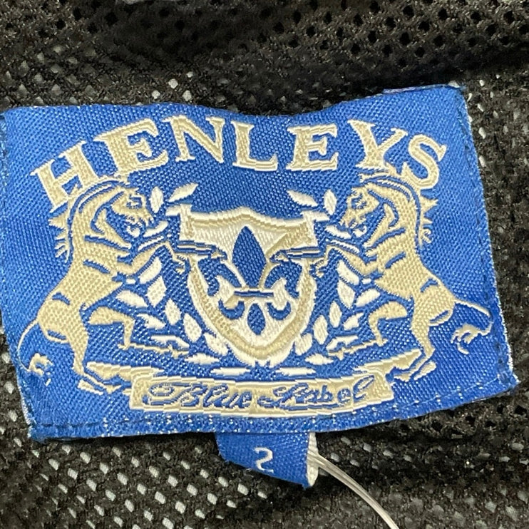 Henleys Men's Black Long Sleeves Logo Full Zip Hoodie Windbreaker Coat Jacket 2