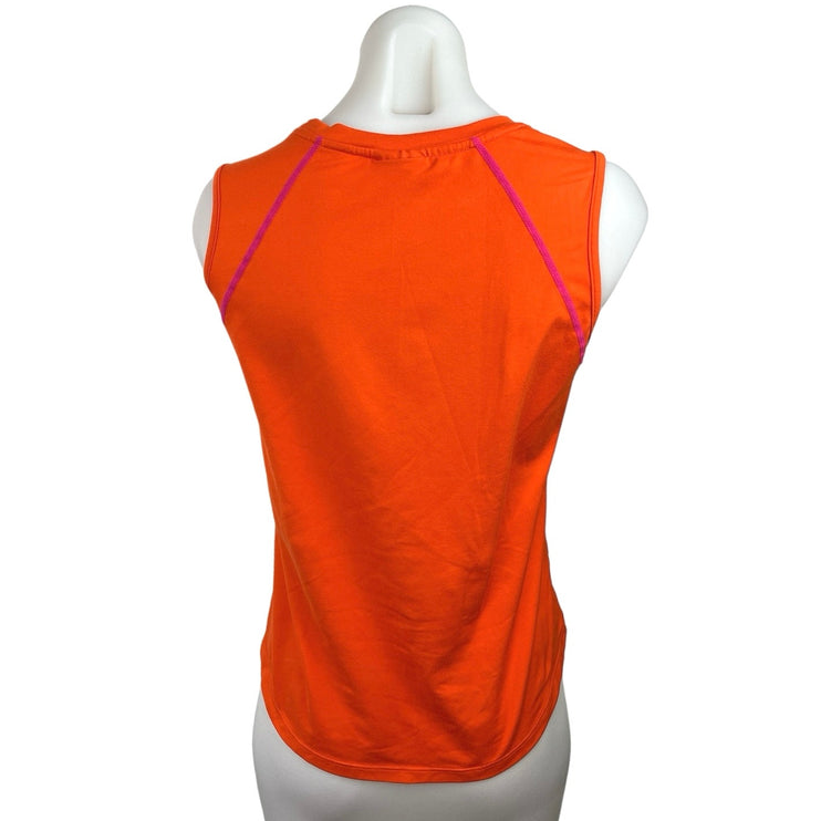 Terez Orange Crew Neck Sleeveless Pullover Activewear Muscle Shirt Tank Top Sz S