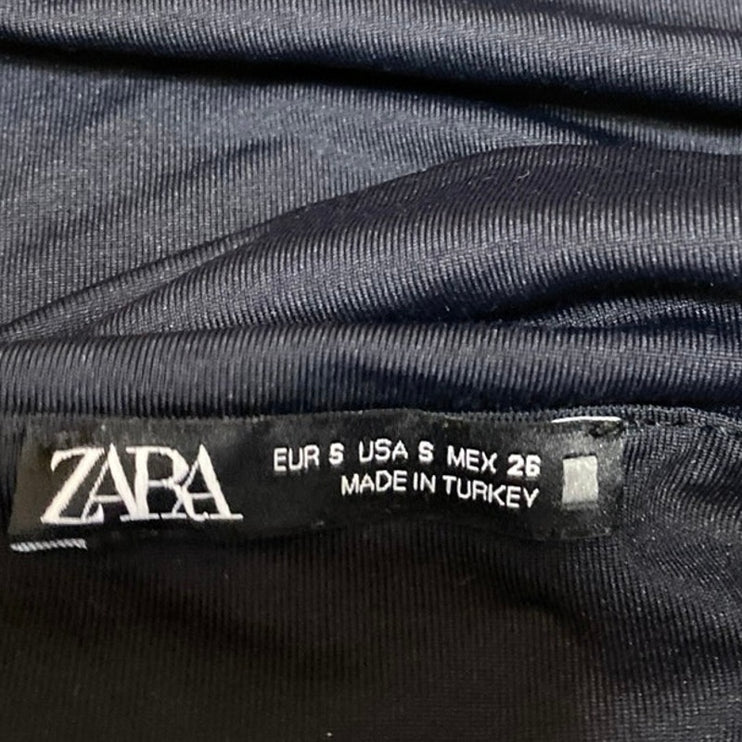 Zara Women's Black Silky Satin Sleeveless Cami Camisole Crop Tank Top Size S