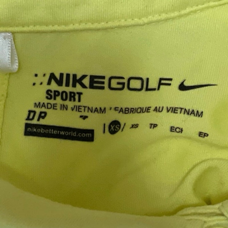 Nike Golf Women's Yellow Short Sleeve Tennis Athletic Polo Shirt Top Size XS