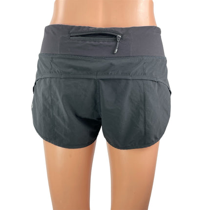 Lululemon Run Women's Black White Elastic Waist Athletic Speed Running Shorts 4