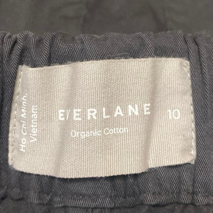 Everlane Women's Black Straight Wide Leg High Waist Pull On Trousers Pants Sz 10