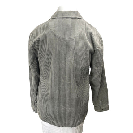 Urban Outfitters Ryder Men's Gray Corduroy Zip Up Long Sleeve Shirt Jacket Top L