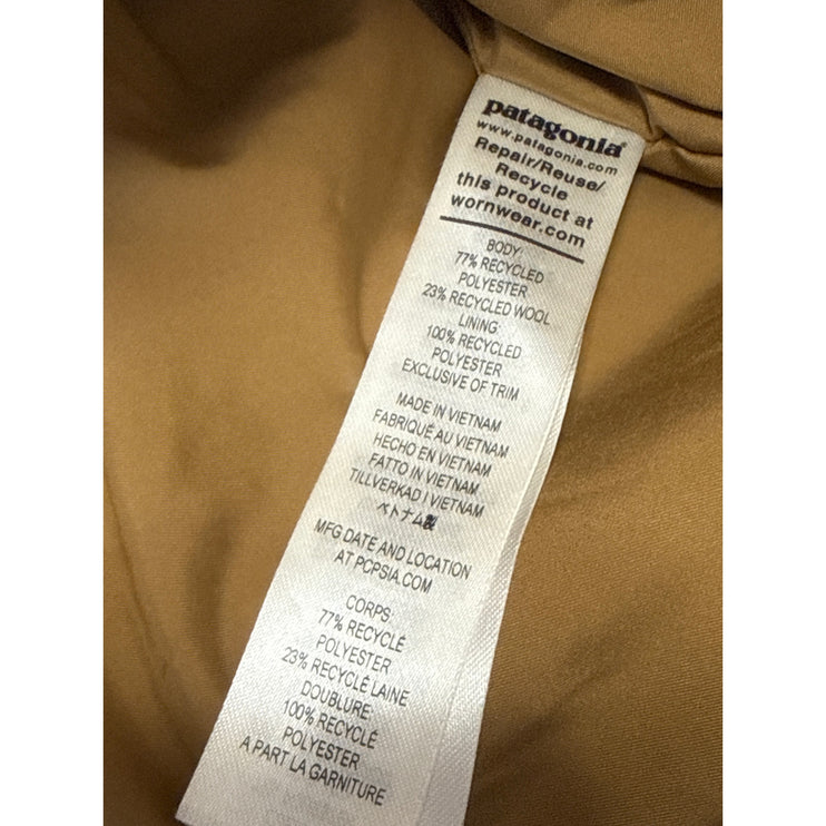 Patagonia Women's Brown Wool Sherpa Fleece Long Sleeve Snap Bomber Coat Jacket S