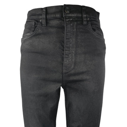 Hudson Women's Black Coated High Waisted Super Skinny Ankle Denim Jeans Size 28