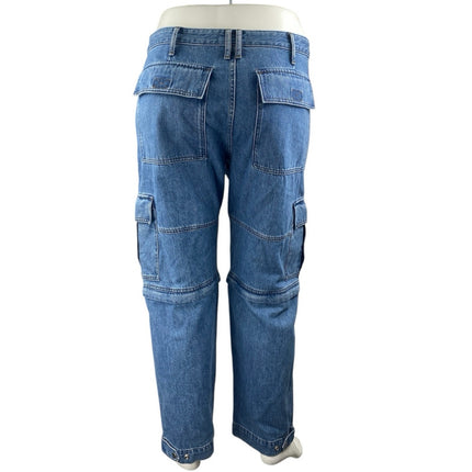 Madewell Women's Blue High Waisted Straight Leg Cargo Denim Jeans Size 33