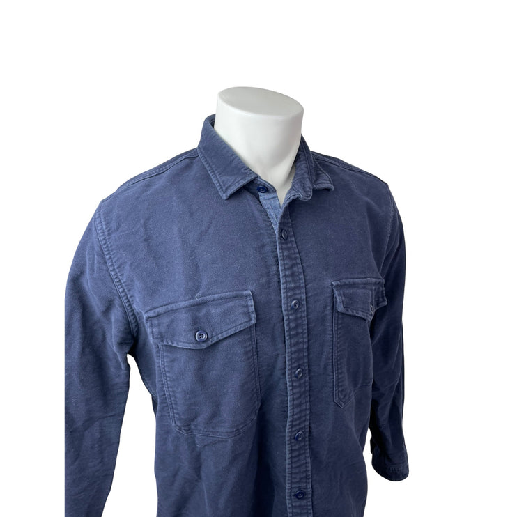 Express Men's Navy Blue Long Sleeve Chest Pocket Button Down Shirt Top Size XL