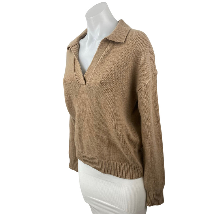 Aritzia Wilfred Luxe 100% Cashmere Clara Womens Brown Long Sleeve Sweater Top XS