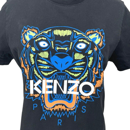 Kenzo Women's Black Tiger Graphic Print Short Sleeve Pullover Tee T-Shirt Top M